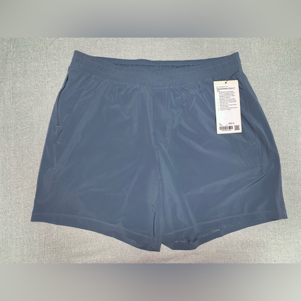 Lululemon NWT Pace Breaker Linerless Short 7" XL Steel Blue